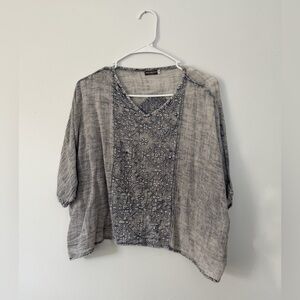 Gray Dolman Sleeve Boxy Top